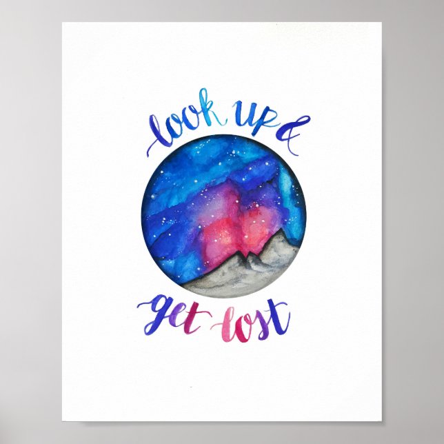 Watercolor Calligraphy Quote & Art Poster (Front)