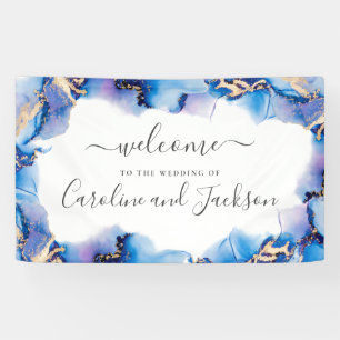 Watercolor Calligraphy Wedding Welcome Banner