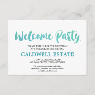 Watercolor Calligraphy Welcome Party Insert