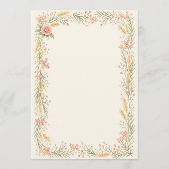 Watercolor Camellia Wedding Program  Programme (Front)
