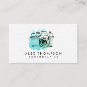 Watercolor Camera Photographer Business Cards