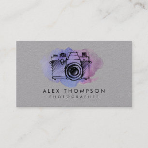 Watercolor Camera Photographer Business Cards