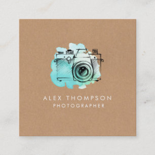 Watercolor Camera Photographer Business Cards
