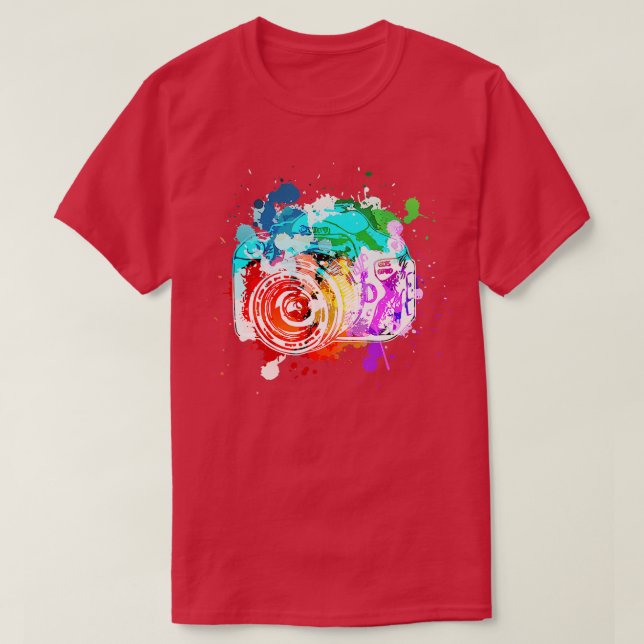 'Watercolor Camera Photographer' Photography Camer T-Shirt (Design Front)