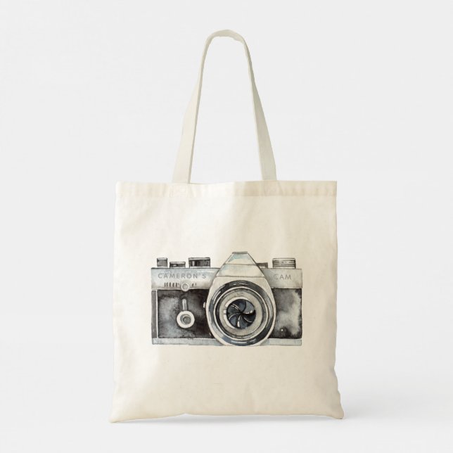 Watercolor Camera Professional Photography Tote Bag (Back)