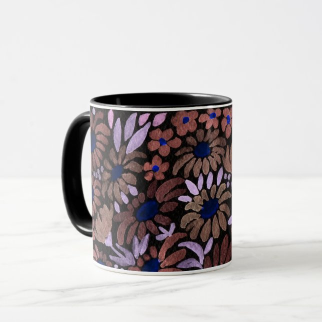 Watercolor camomille meadow flowers floral field d mug (Front Left)