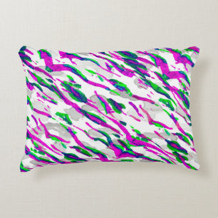 Watercolor Camouflage Design. Abstract Safari Tile Decorative Cushion