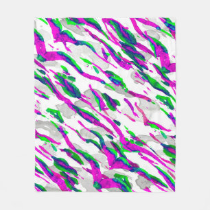 Watercolor Camouflage Design. Abstract Safari Tile Fleece Blanket