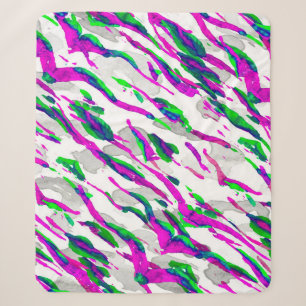 Watercolor Camouflage Design. Abstract Safari Tile Sherpa Blanket
