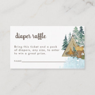 Watercolor Camper Diaper Raffle Baby Shower Enclosure Card