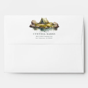 Watercolor Camping In The Wilderness Tent Envelope