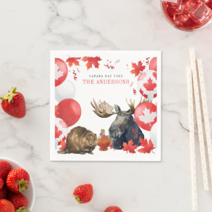 Watercolor Canada Day BBQ Summer Party  Napkin