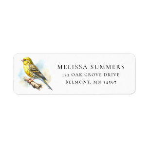 Watercolor Canary Return Address Label
