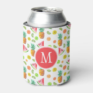 Watercolor Candied Fruit Pattern Can Cooler