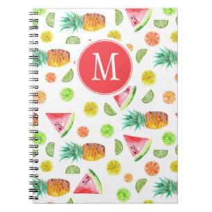 Watercolor Candied Fruit Pattern Notebook