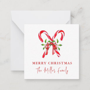 Watercolor Candy Cane Christmas Card