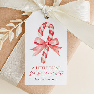 Watercolor Candy Cane Christmas Gift Tags
