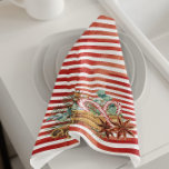 Watercolor Candy Cane Christmas Pine Tea Towel<br><div class="desc">This design may be personalised by choosing the Edit Design option. You may also transfer onto other items. Contact me at colorflowcreations@gmail.com or use the chat option at the top of the page if you wish to have this design on another product or need assistance with this design. See more...</div>