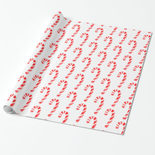 Watercolor Candy Cane Pattern 2 Wrapping Paper