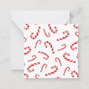 Watercolor Candy Cane Pattern Card