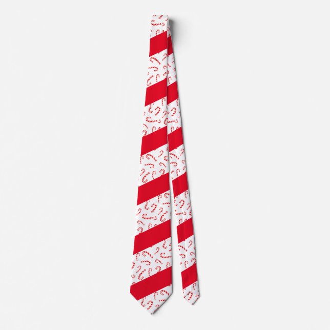 Watercolor Candy Canes Tie (Front)