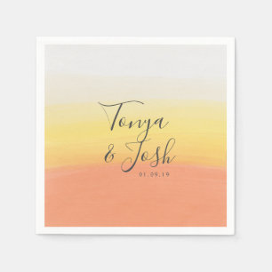 Watercolor Candy Corn Halloween Wedding Napkin