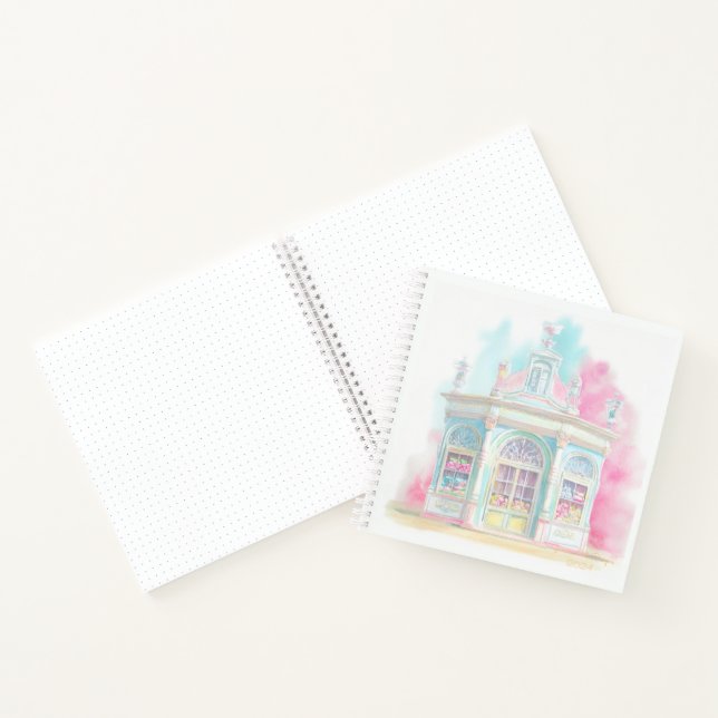 watercolor candy shop bullet journal notebook (Inside)