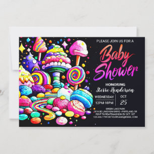 Watercolor Candyland Baby Shower Invitation