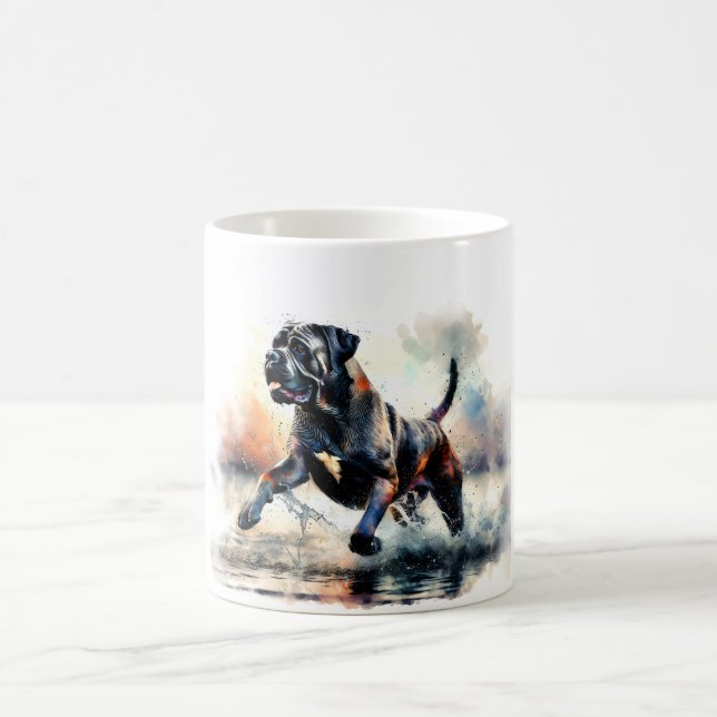 Watercolor Cane Corso dog Coffee Mug (Center)