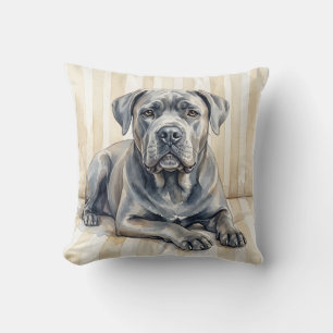 Watercolor Cane Corso Dog Decorative Pillow