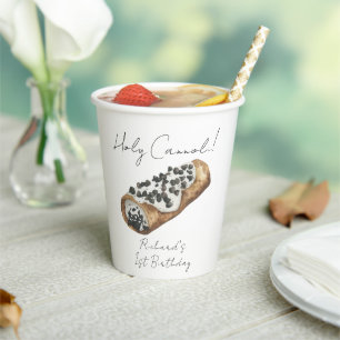 Watercolor Cannoli 1st Birthday Party Paper Cups