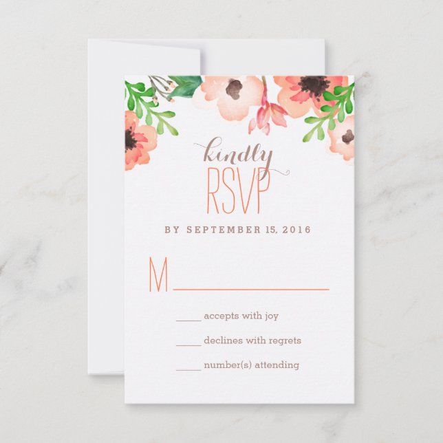 Watercolor Canopy Wedding RSVP card (Front)