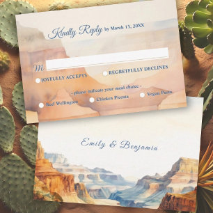 Watercolor Canyon Desert Meal Options RSVP Card