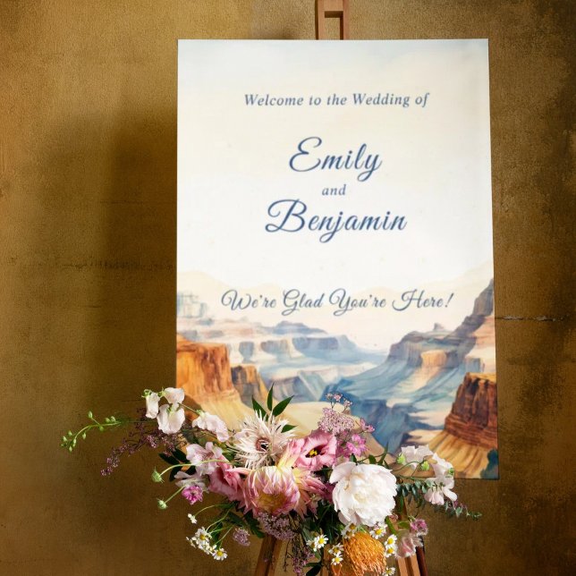 Watercolor Canyon Desert Wedding Welcome Sign (Creator Uploaded)