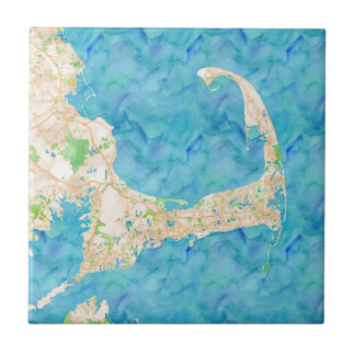 Watercolor Cape Cod Map Tile