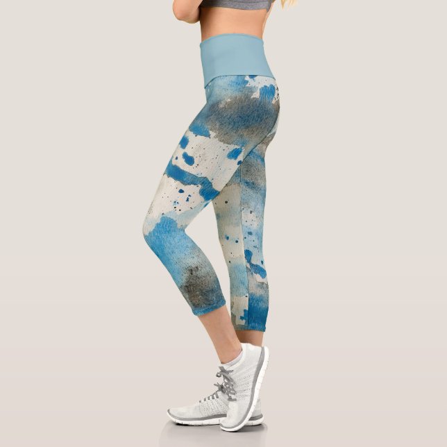 Watercolor Capri Leggings (Left)