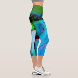 Watercolor Capri Leggings