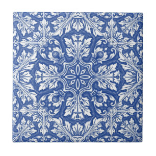 Watercolor Capri Maiolica Blue Portuguese Azulejos Tile