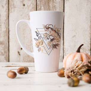 Watercolor Capricorn Astrology Zodiac   Monogram Latte Mug