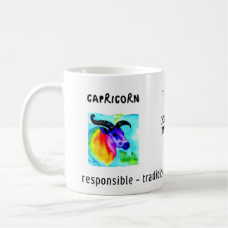 watercolor Capricorn zodiac and characteristics Coffee Mug
