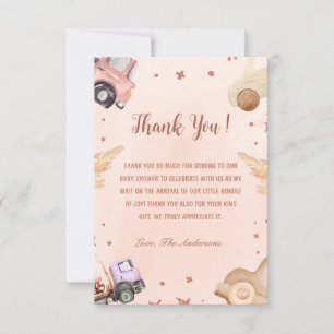 Watercolor Car Baby Shower Thank You Card