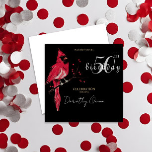 Watercolor Cardinal Birthday Party Invitation