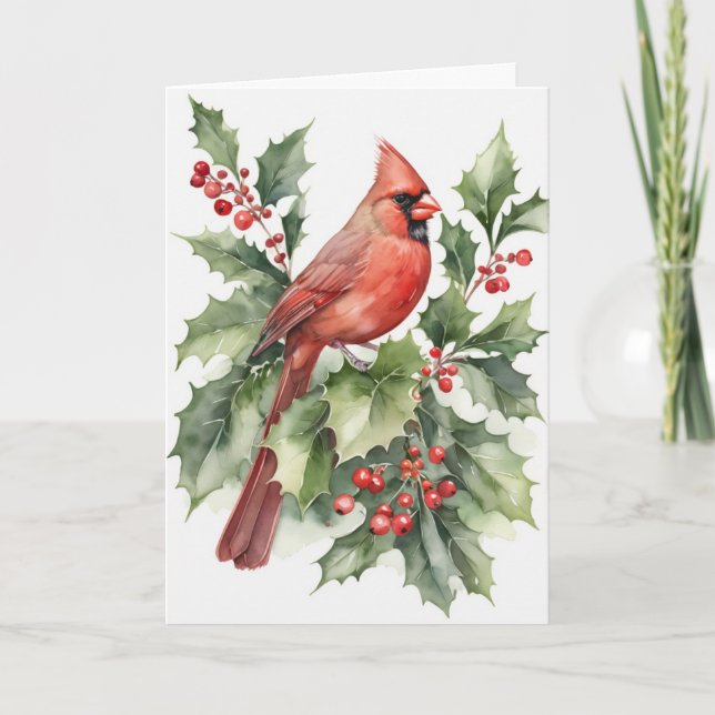Watercolor Cardinal Card (Front)