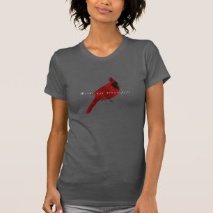 Watercolor cardinal deep rich red texture T-Sh T-Shirt