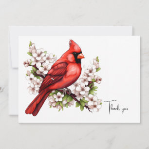 Watercolor Cardinal Funeral Thank You Card