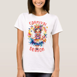 Watercolor Carnival Season Girl T-Shirt