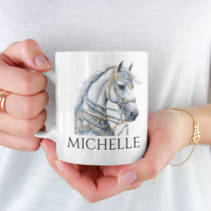 Watercolor Carousel Horse Monogram Personalised  Coffee Mug