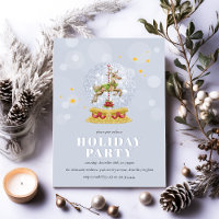 Watercolor Carousel Snow Globe Christmas Party