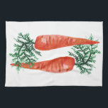 Watercolor carrots kitchen towel<br><div class="desc">Decorate your kitchen with this fun carrots dish towel. Makes a great housewarming or wedding gift! 
You can customise it and add text too.
Check my shop for lots more colours and patterns!</div>