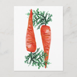 Watercolor Carrots Postcard